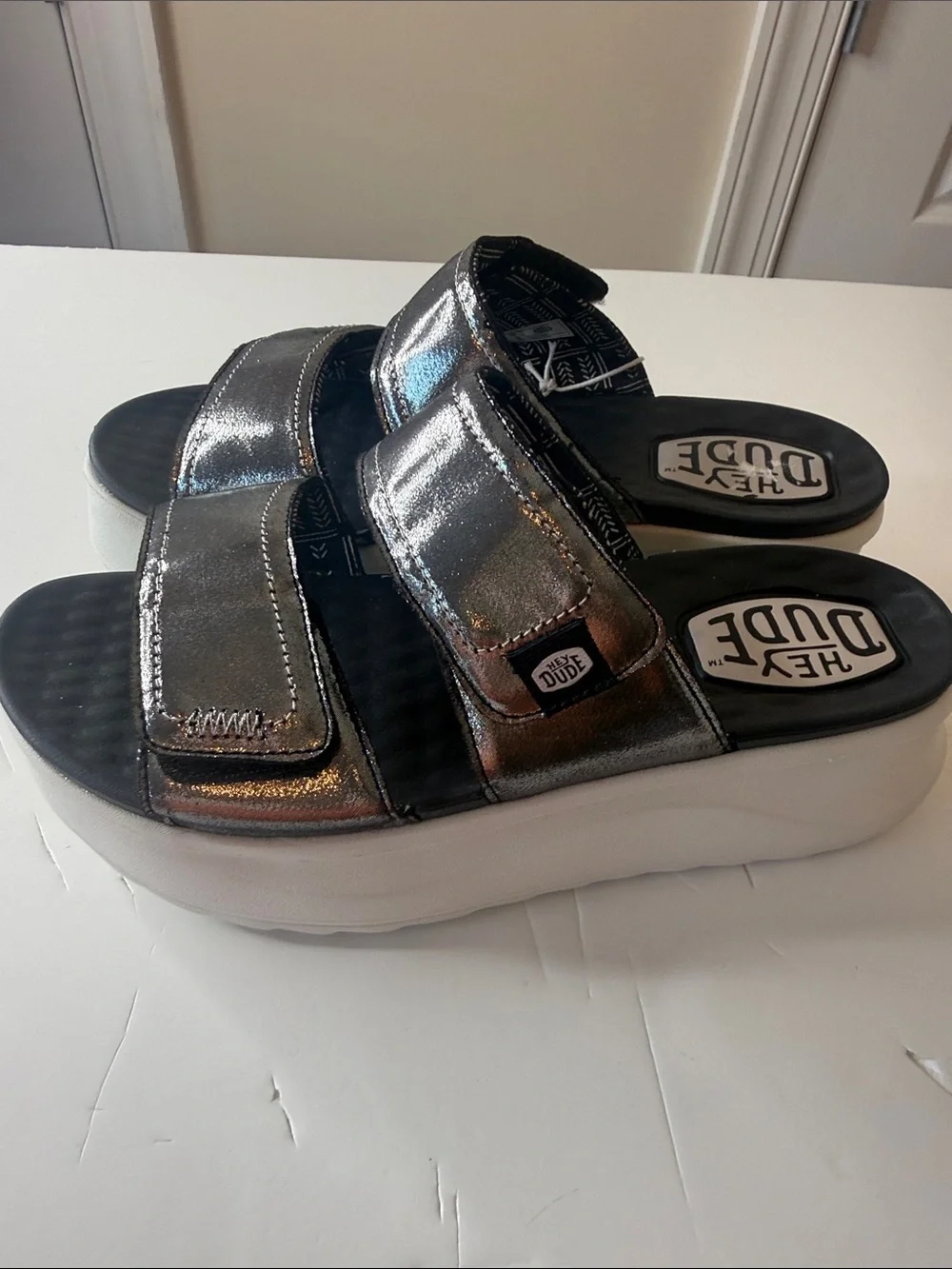 Hey Dude Delray Platform Slides Size 9